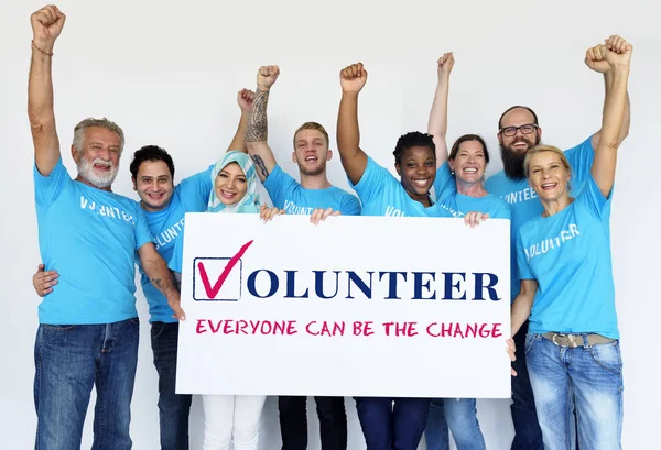 Group of volunteer people — Stock Photo, Image