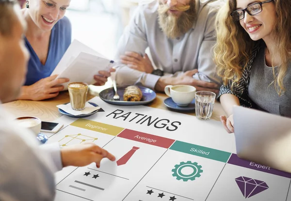 People brainstorming at table — Stock Photo, Image