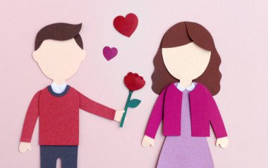 Couple celebrating Valentines Day clipart