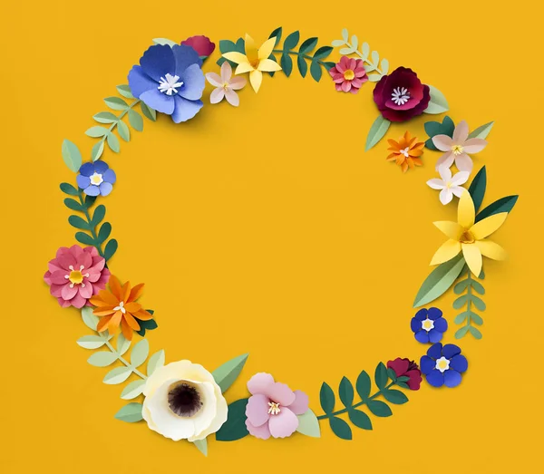 Kleurrijke papercraft bloemen — Stockfoto