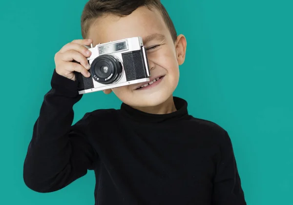 Foto van de jongen nemen met Camera — Stockfoto