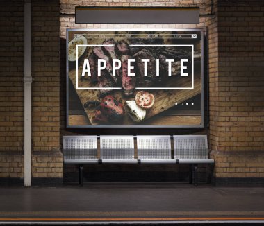 Otobüs durağı koltuklar ve reklam kurulu