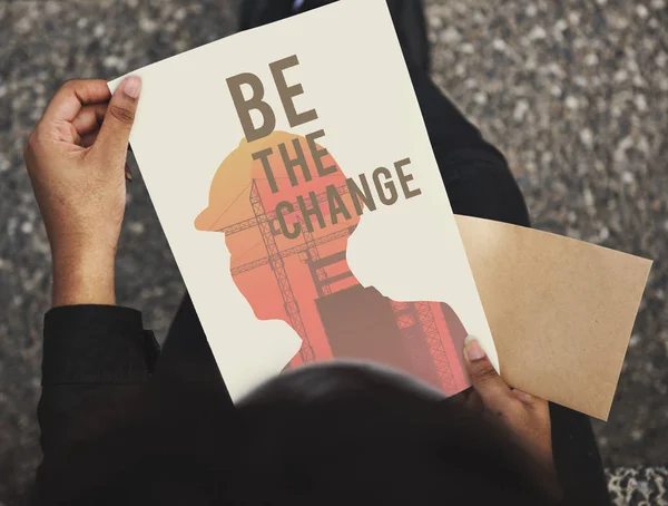 Person holding document — Stock Photo, Image