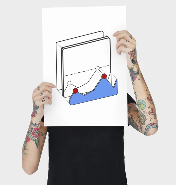 Tattooed person holding banner. — Stock Photo, Image