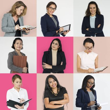 Çeşitli iş adamları ile kolaj