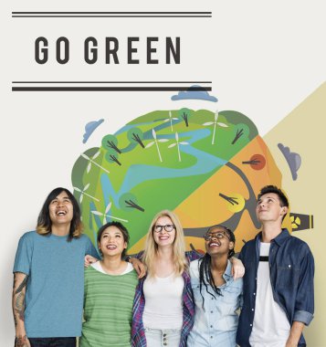 çok etnik gruptan oluşan mutlu genç arkadaşlar