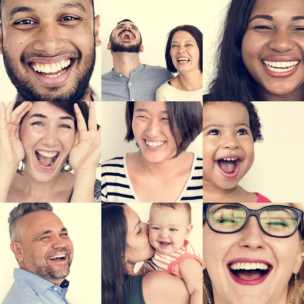 Conjunto de personas de diversidad riendo — Foto de Stock
