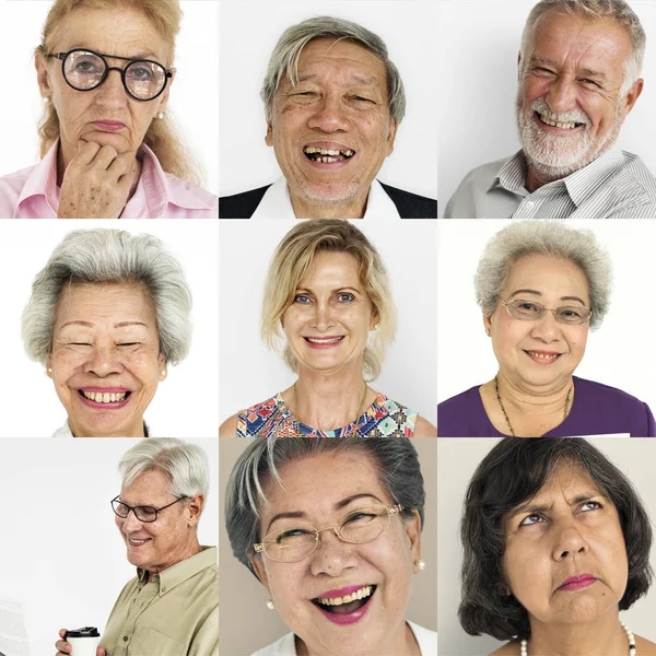 Conjunto de personas mayores de la diversidad —  Fotos de Stock