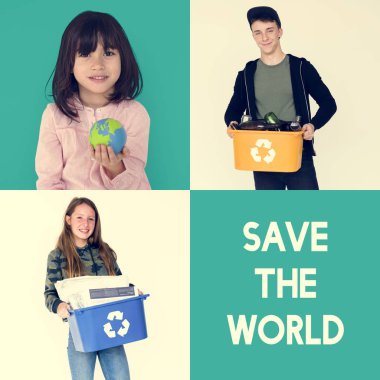 Geri dönüşüm işaretleri grubu 