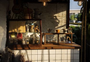 Kahve Cafe Retro Klasik stil kimse, özgün photoset