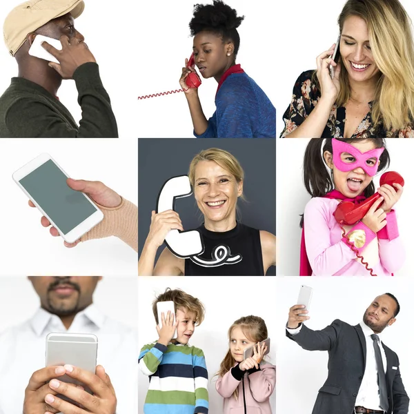 Diverse Menschen telefonieren — Stockfoto