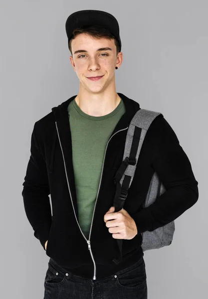 Teenager  student with backpack — Stock Photo, Image