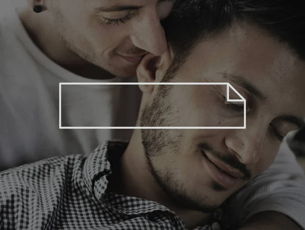 Feliz jovem gay casal — Fotografia de Stock