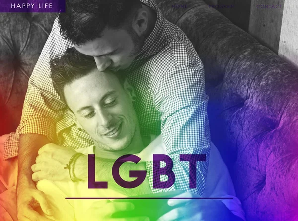 Feliz joven pareja gay — Foto de Stock