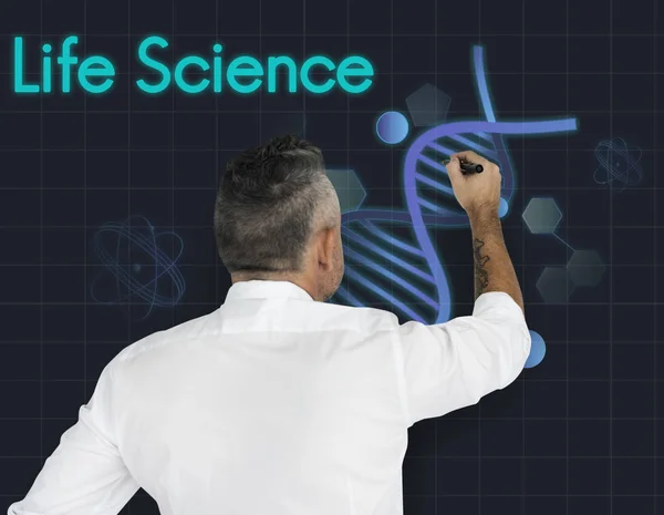 Wetenschapper in genetica laboratorium werken — Stockfoto