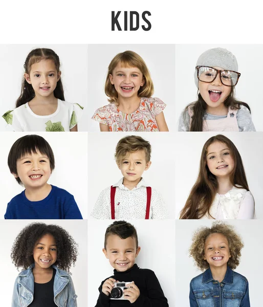 Conjunto de niños alegres de la diversidad —  Fotos de Stock