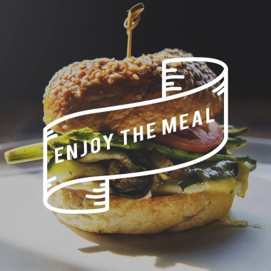 Hamburger plaka üzerinde kapat