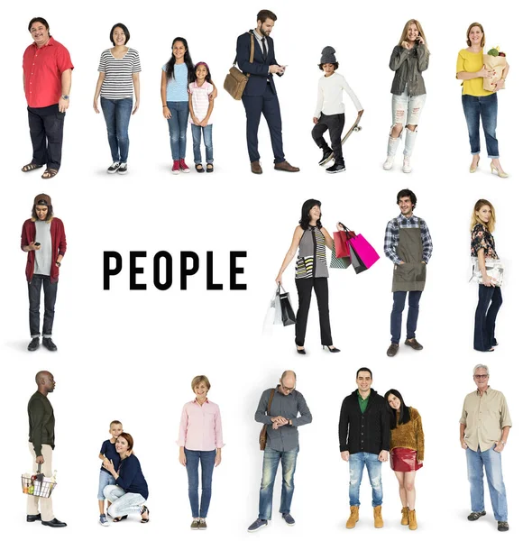 Uppsättning av mångfald människor — Stockfoto