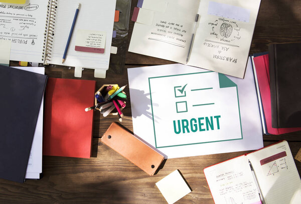 Work space with notebooks and books 