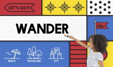 Afrikalı küçük kız duvara çizim