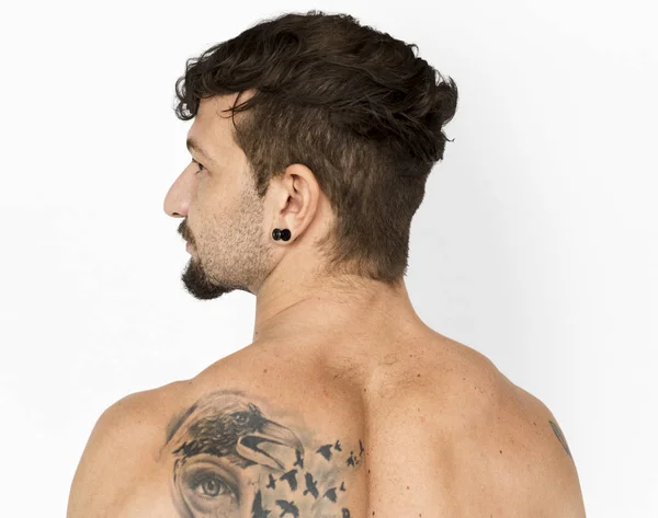 Білий чоловік з татуюванням — стокове фото
