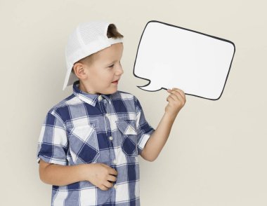 Küçük çocuk Holding Chatbox