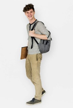 sırt çantası ile erkek öğrenci