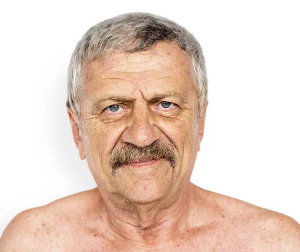 Homme âgé avec moustache — Photo