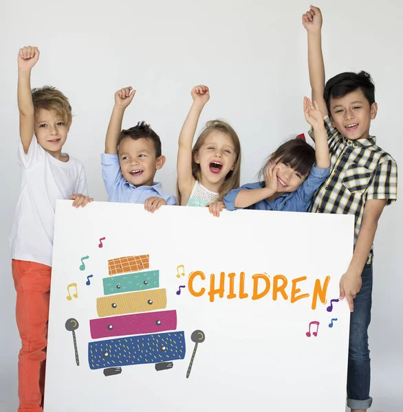 Kinderen houden van banner — Stockfoto