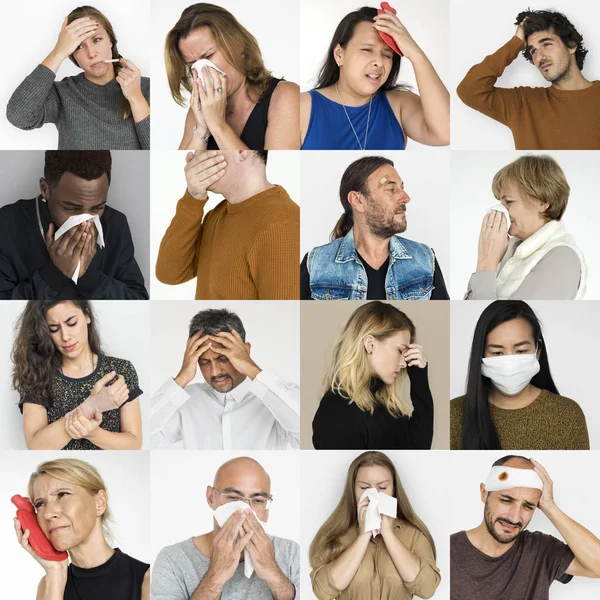 Variation people sick — Stock Photo, Image