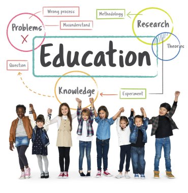 çok kültürlü okul çocukları birlikte