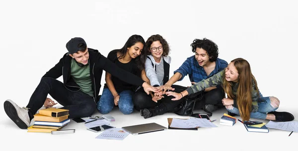 Students hand assemble together — Stock Photo, Image