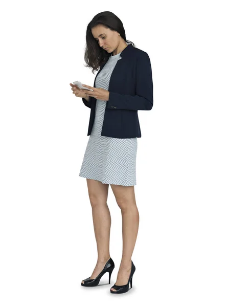 Business Lady met slimme telefoon — Stockfoto