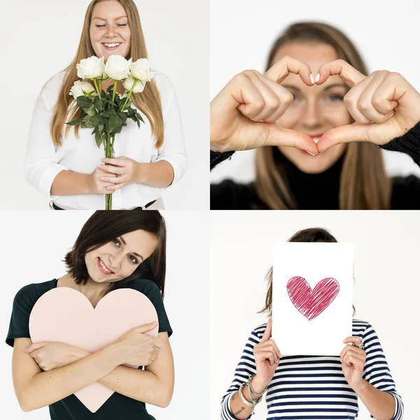 Personas con signos de amor —  Fotos de Stock
