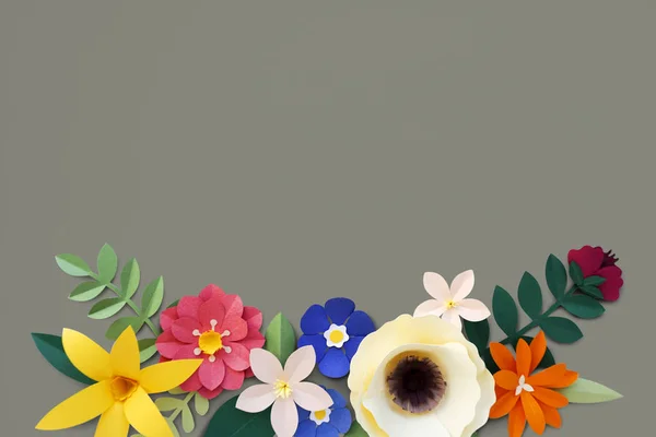 Разноцветные бумажные цветы — стоковое фото