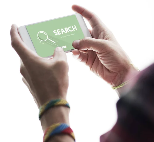 Female hands holding mobile phone — Stock Photo, Image