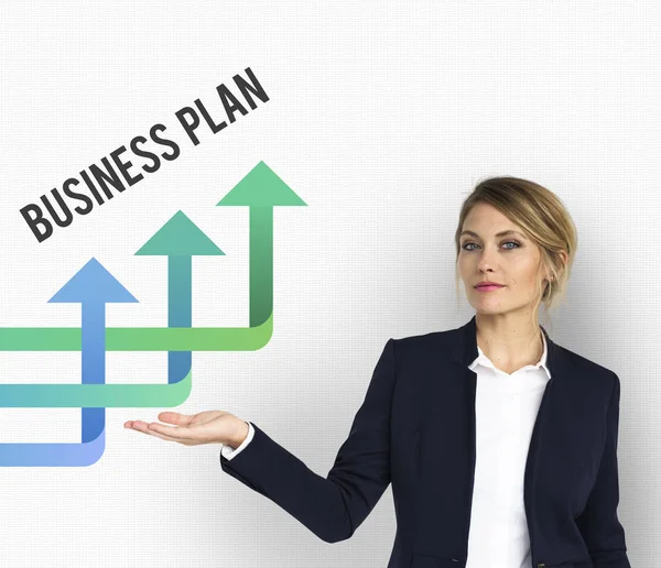 Business woman presenting Concept — Stock Photo, Image