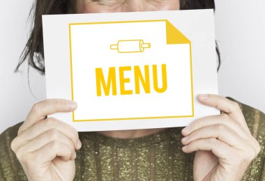 kadın holding kartı. 