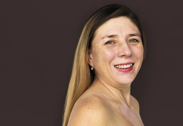 Shirtless mature woman — Stock Photo, Image