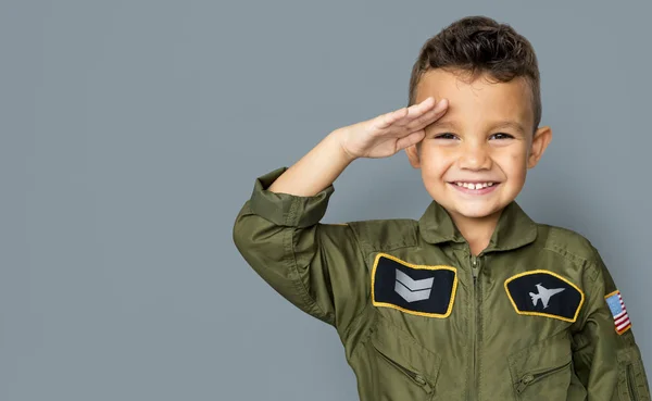 Boy in soldier costume — Stock Photo, Image