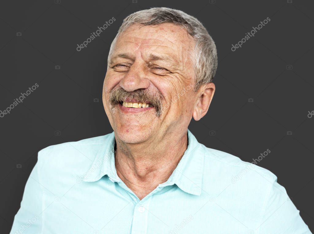 man with mustache smiling