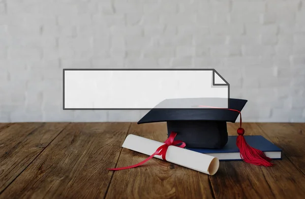 Tapa de graduación y diploma —  Fotos de Stock