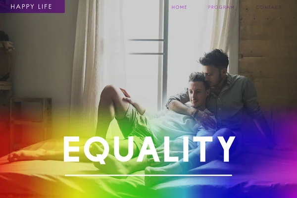 Gelukkige jonge homo paar — Stockfoto