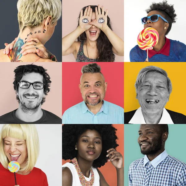 Diversità persone in collage — Foto Stock