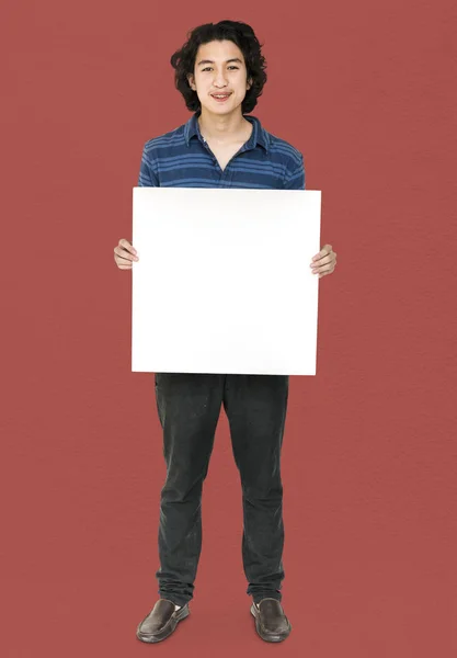 Man  Holding empty Placard — Stock Photo, Image