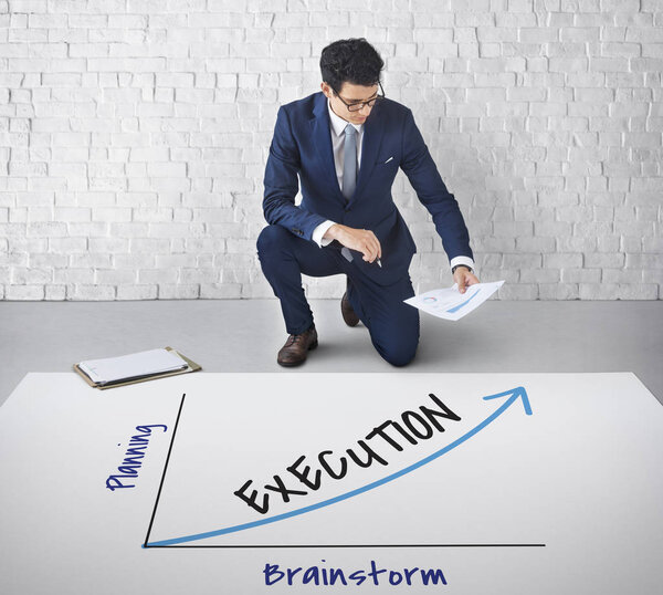 young businessman brainstorming 