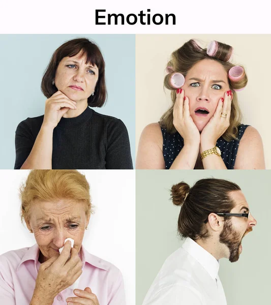 Mångfald emotionella människor — Stockfoto