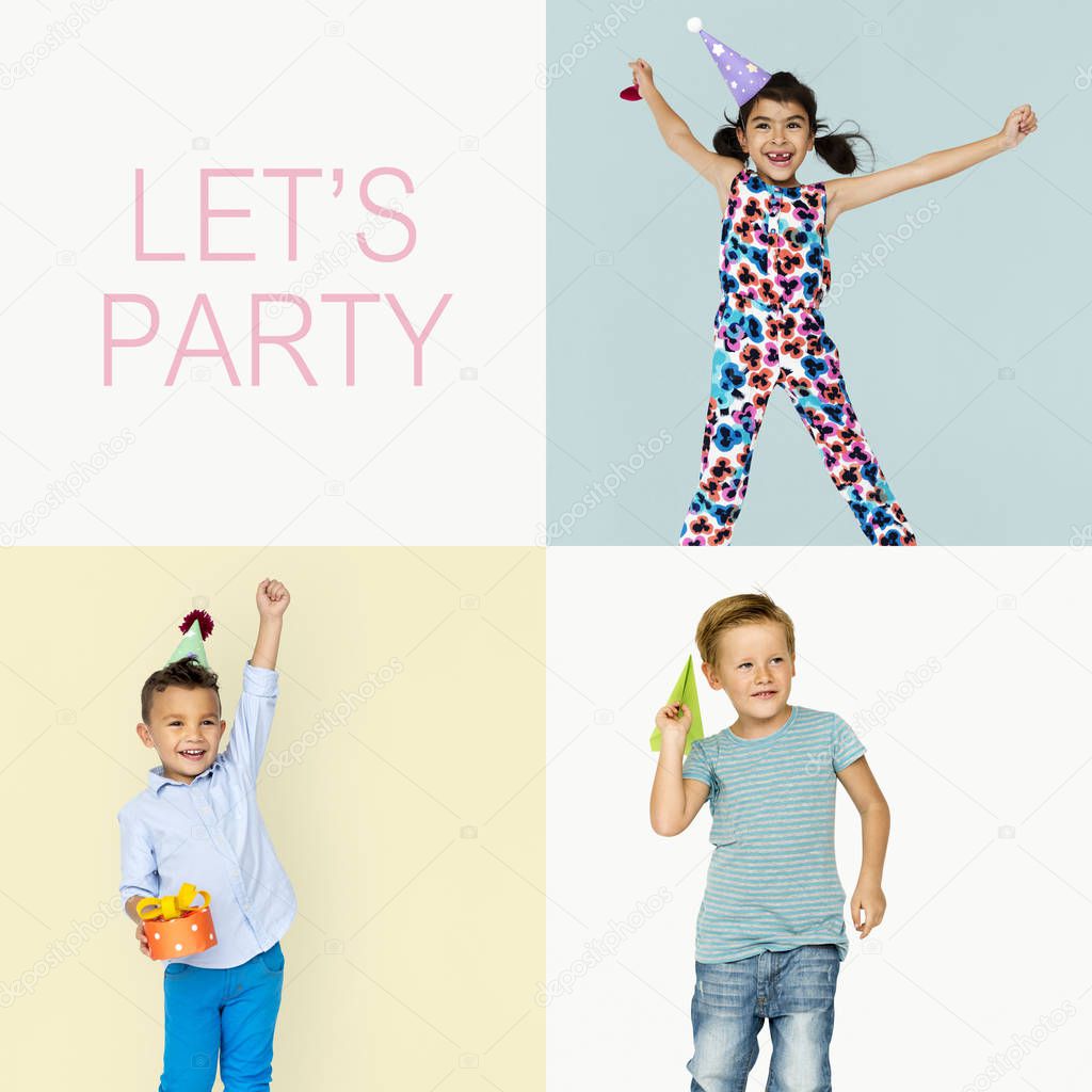 Adorable children having party 