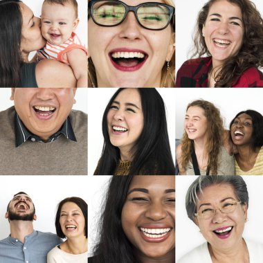 Çeşitlilik kişi gülüyor