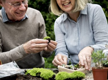 Mutlu yaşlı çift.